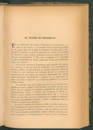 El teatro de Pirandello