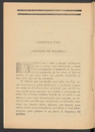 Capítulo XXIV - Anuncio de regreso