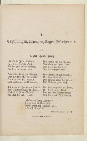 I. Erzählungen, Legenden, Sagen, Märchen u.a.