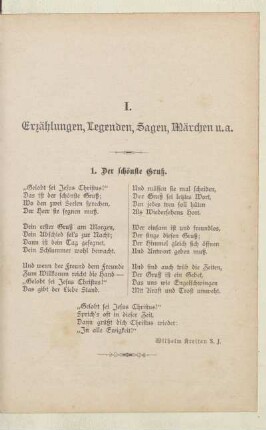 I. Erzählungen, Legenden, Sagen, Märchen u.a.