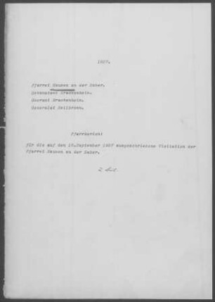 Hausen/Zaber: Pfarrbericht 1927