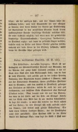 Anbau verschiedener Gewächse