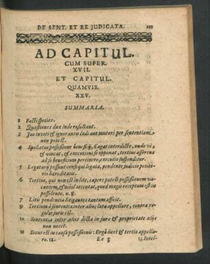 Ad Capitul. Cum Super. XVII. Et Capitul. Quamis XXV.