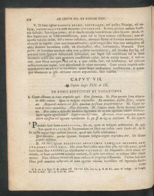 Caput VII. Ad Capita Legis VIII. et IX. De Bonis Ereptitiis Et Vacantibus