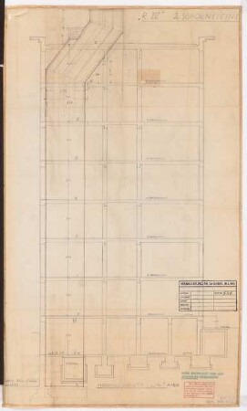 Reichsluftfahrtministerium, Berlin: Schnitt L4 (Schornstein) 1:50