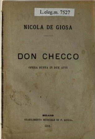 Don Checco : opera buffa in due atti
