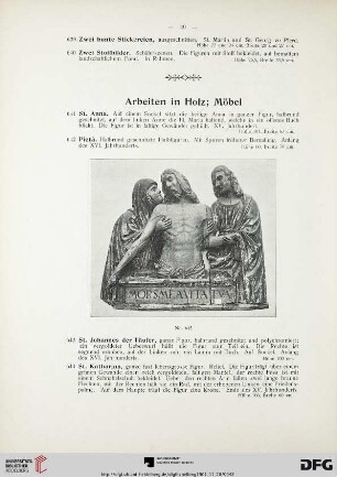 Arbeiten in Holz; Möbel (Nr. 641-758)