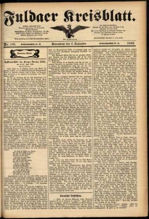 Zweite Ausgabe vom Samstag, den 06. September 1902.