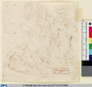 Fragment einer Skizze: Gewandfigur