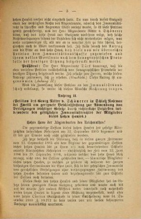 Reden und Anträge des Abgeordneten Georg von Schönerer, gehalten und gestellt im Abgeordnetenhause des Reichsrathes in der X. Session zwischen dem .... 2