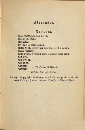 Alexandra : Drama in 4 Aufz. ; [als Ms. gedr. ]