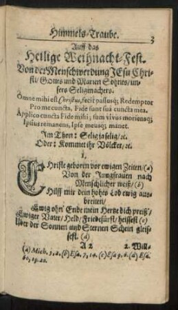 Auff das Heilige Weihnacht-Fest ...
