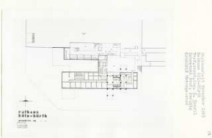 Rathaus, Hürth-Hermülheim (Diplomarbeit bei Peter Poelzig): Grundriss Untergeschoss 1:200