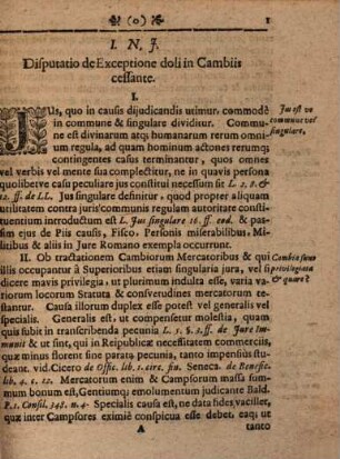 Disp. ... de exceptione doli, in cambiis cessante