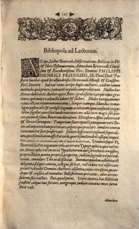 Theologia exegetica, sive: observationes biblicae in vetus et novum testamentum, septem classibus : videlicet: I. Hebraismorum, II. Solutarum contradictionum, III. Exceptionum, ...