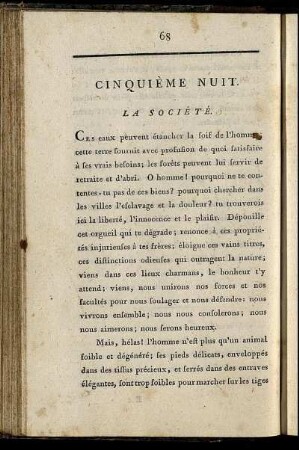 Conquième Nuit. La Société.