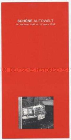 Einladung zur Eröffnung der Ausstellung "Schöne Autowelt"