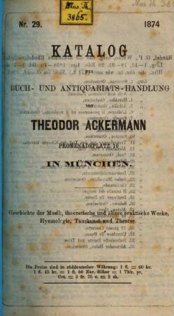 Katalog. 29, 29. 1874