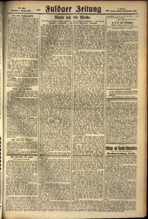 Zweite Ausgabe vom Sonntag, den 07. August 1927.