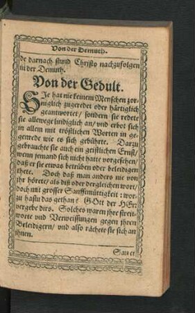 Von der Gedult.