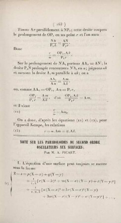 Note sur les paraboloides du second ordre osculateurs aux surfaces.
