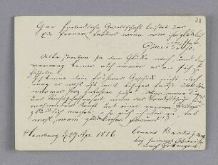 Edward Banks. – Hamburg, 27.04.1816