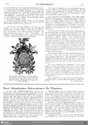 Zwei Schaufenster - Dekorationen für Pfingsten