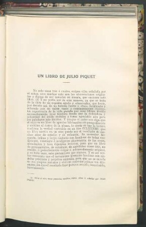 Un libro de Julio Piquet