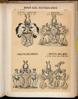 Taf. 54. Ritter v. Nostitz. - v. Nostiz. Linie Weigsdorf-Depent. - v. Nostitz-Drzwiecki. - v. Nostitz-Wallwitz.