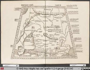 Ptolemäische Landkarte von Zentralrussland und Sarmatien.