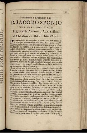 Præclarissimo & Eruditissimo Viro D. Jacobo Sponio