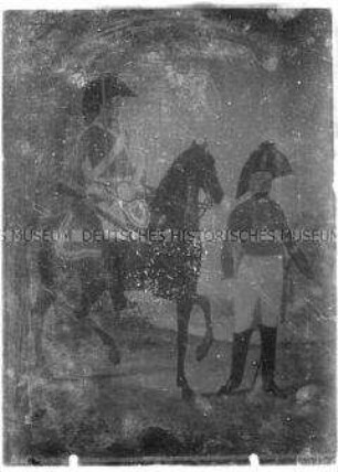 Darstellung von zwei Soldaten des preußischen Dragoner-Regiments Nr. 11, 1806