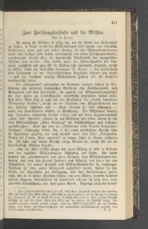 Zwei Forschungsreisende und die Mission