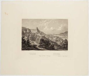 Heidelberg, Stadt, Schloss und Alte Brücke von Osten