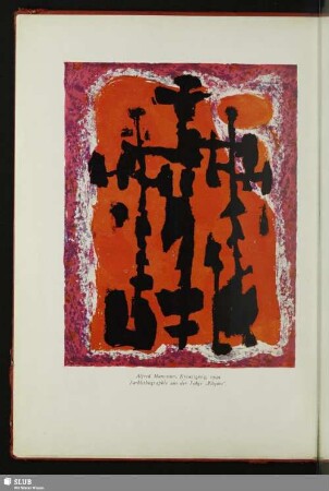 Alfred Manessier, Kreuzigung 1949. Farblithographie aus der Folge „Pȃques“