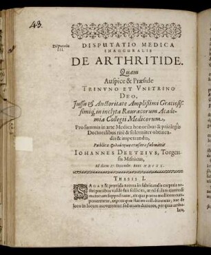 Disputatio Medica Inauguralis De Arthritide.