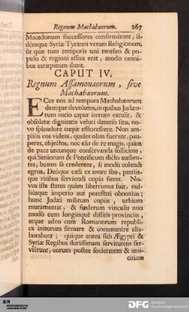 Caput IV. Regnum Assamonæorum, sive Machabæorum.
