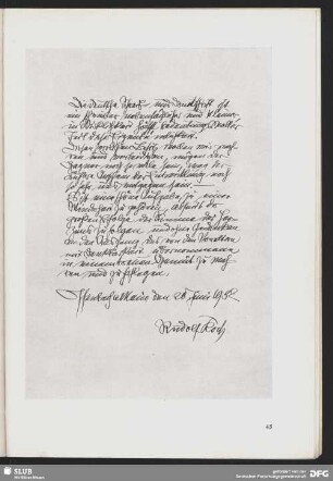 Ein Brief Rudolf Kochs an Rudolf Blanckertz, 1932