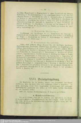 XXVI. Sozialgesetzgebung