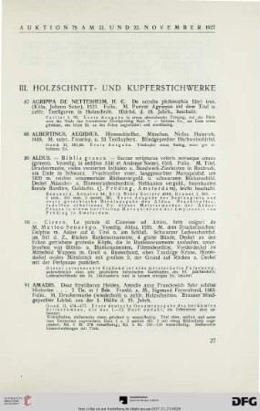 III. Holzschnitt- und Kupferstichwerke (Nr. 87-296)