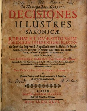 Decisiones Illustres Saxonicae