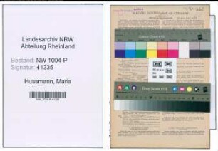 Entnazifizierung Maria Hussmann , geb. 15.04.1881 ()