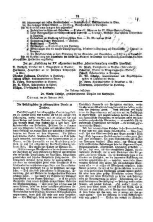 Die Pestalozzifeier im pädagogischen Verein zu Dresden