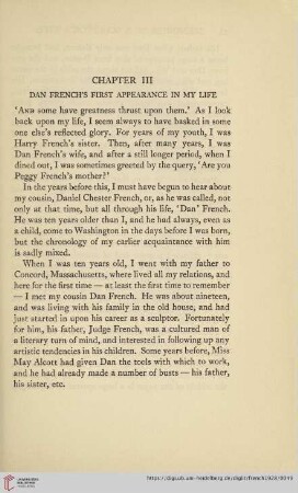 Chapter III Dan French's first Appearance in my Life