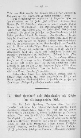 IV. Groß-Hansdorf und Schmalenbek als Dörfer der Kirchengemeinde Siek.