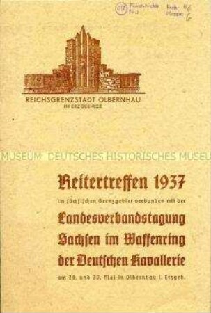 Programmheft zum Reitertreffen 1937 in Olbernhau/Erzgebirge