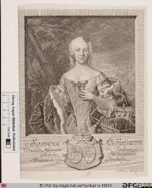 Bildnis Sophia Antonia, Herzogin zu Sachsen-Coburg-Saalfeld, geb. Prinzessin von Braunschweig-Bevern