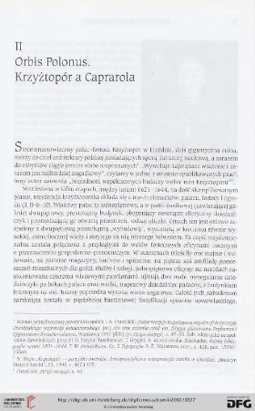 II. Orbis Polonus. Krzyżtopór a Caprarola