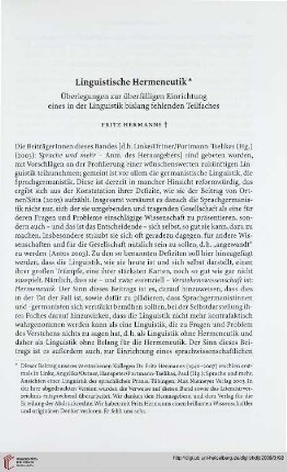 Linguistische Hermeneutik