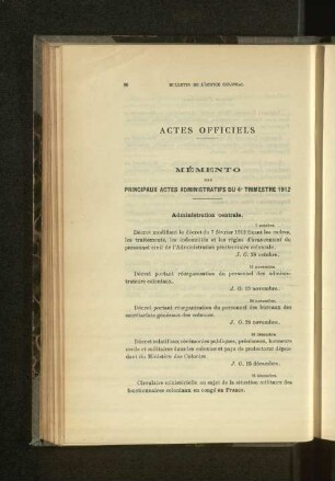 Actes Officiels.